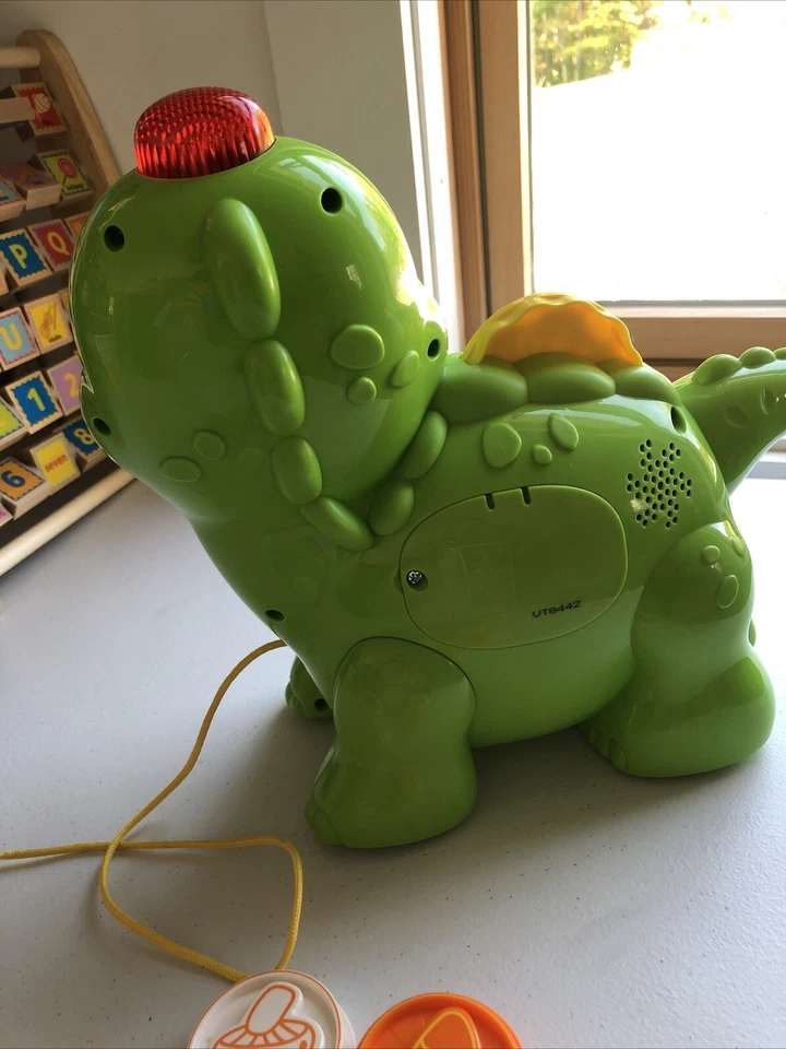 VTech Chomp and Count Dinosaurio CLASIFICACIÓN DE COLORES ¡Juego completo con las 8 monedas! Foto 2 de 4