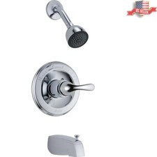 Durable Single-Handle Tub and Shower Trim Kit - Touch-Clean Shower Head Included