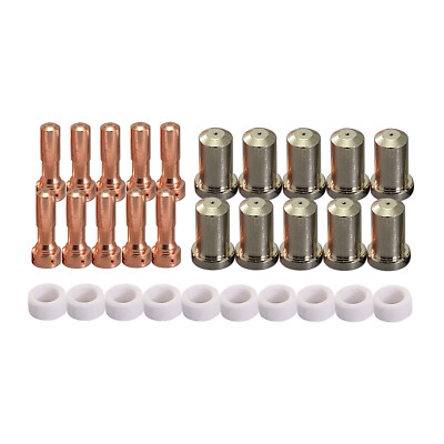 10Pcs Electrodes 33366 + 10Pcs Nozzles 33418 – 80A Consumables Compatible With PT-23 & PT-27 Plasma Cutter Torches