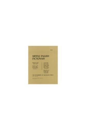 Mary Jane Williams Middle English Dictionary (Poche) Middle English ...