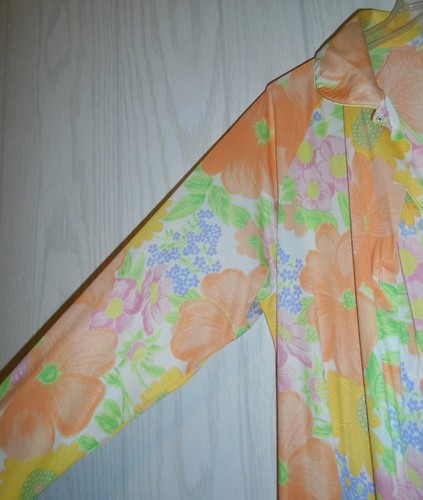 Lorraine Nylon Chiffon Peignor Set Nightgown Robe MEDIUM Multicolor Floral VTG - Picture 4 of 22