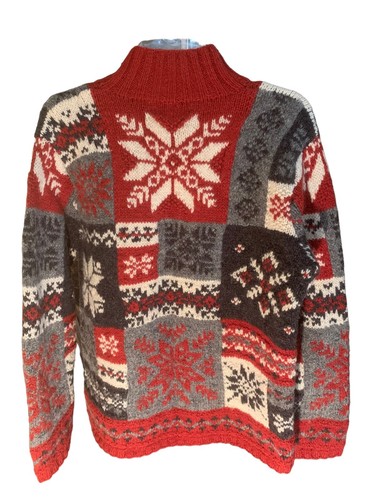 Ralph Lauren Fair Isle Wool Christmas Sweater Hand Knit Vintage Women's Small - Picture 3 of 5