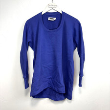 Maison Martin Margiela MM6 Sweatshirt Pullover Blue Long Sleeve Solid Womens XS
