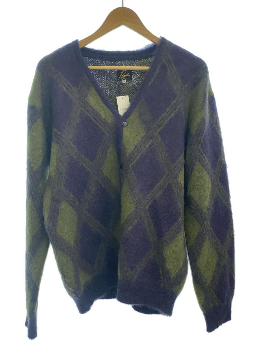 トップス Needles mohair cardigan argyle Needles Mohair Cardigan - Argyle Purple | Garmentory