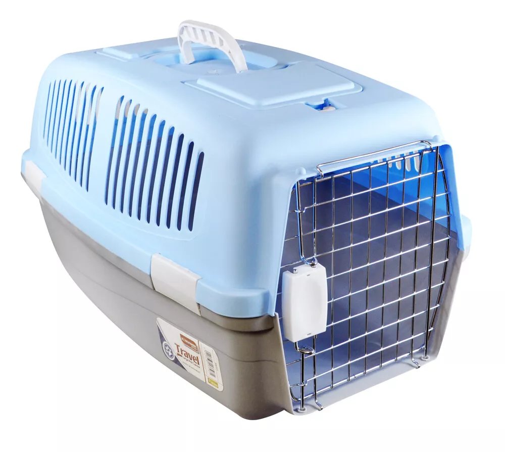 Large Pet Travel Carrier Dog Cat Rabbit Basket Plastic Handle Box
