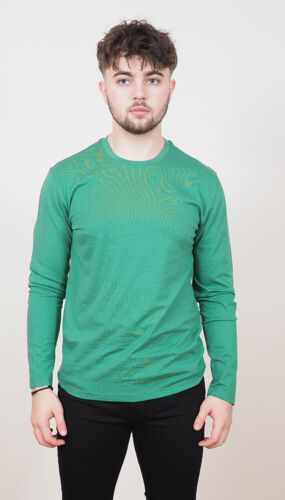 Mens Long Sleeve Cotton T-Shirt Regular Fit Crew Neck or Henley Top Lounge Work - Picture 38 of 72