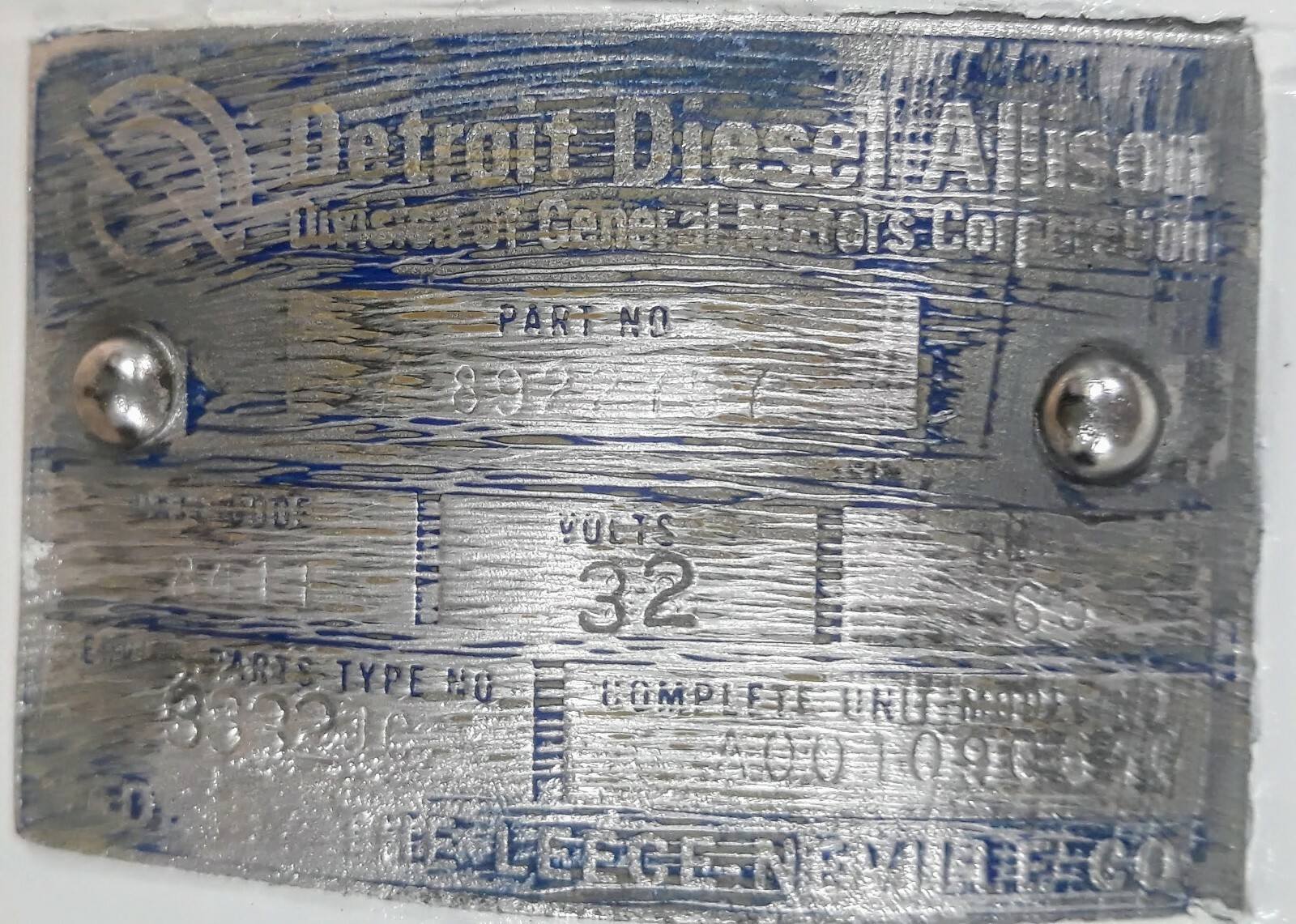 Detroit Diesel 8922757, Alternator 32VDC, Guard Housing & Coupler