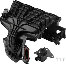 Dasbecan Engine Intake Manifold with Flow Control Valve Air Pressure Sensor