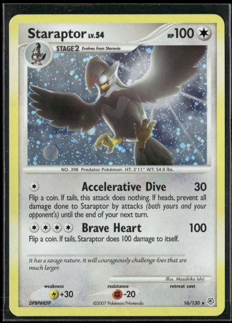 2007 Diamond & Pearl Set Pokemon Card 016  Staraptor NM