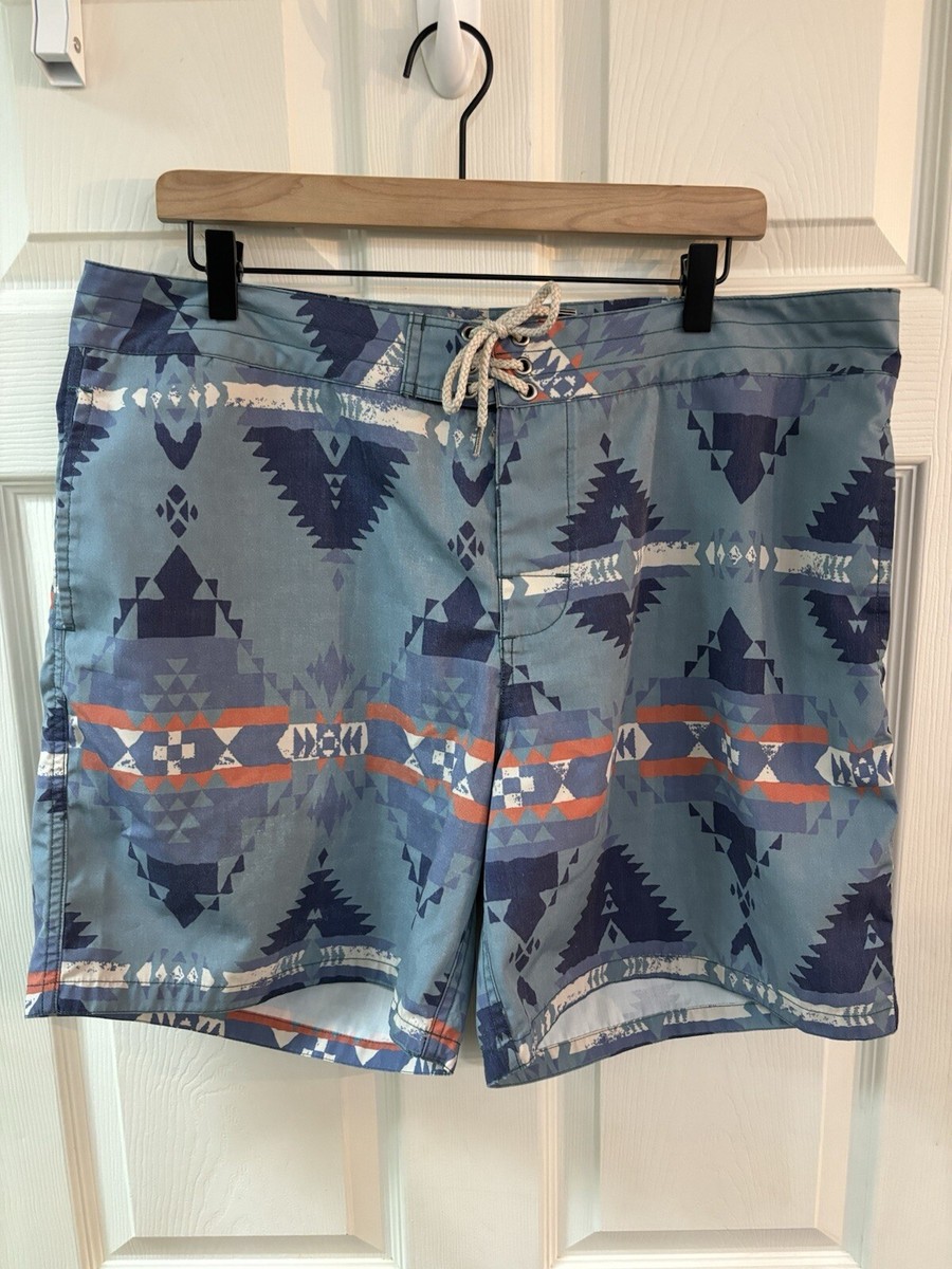 Faherty Men's Size 38 Swimsuit Board Shorts Aztec Southwest Design