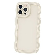 Case for Case Wave, Curly Frame Design for Women Girls, iPhone 15 Pro White