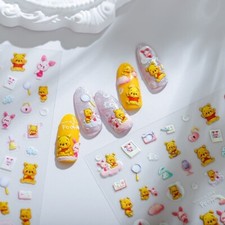 5D Nail Decals, Character Decal, Disney Theme Nail Stickers, Embossed 7 