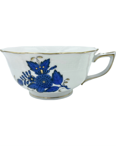 New Herend Chinese Bouquet Black Sapphire Tea Cup and Saucer - Picture 4 of 12