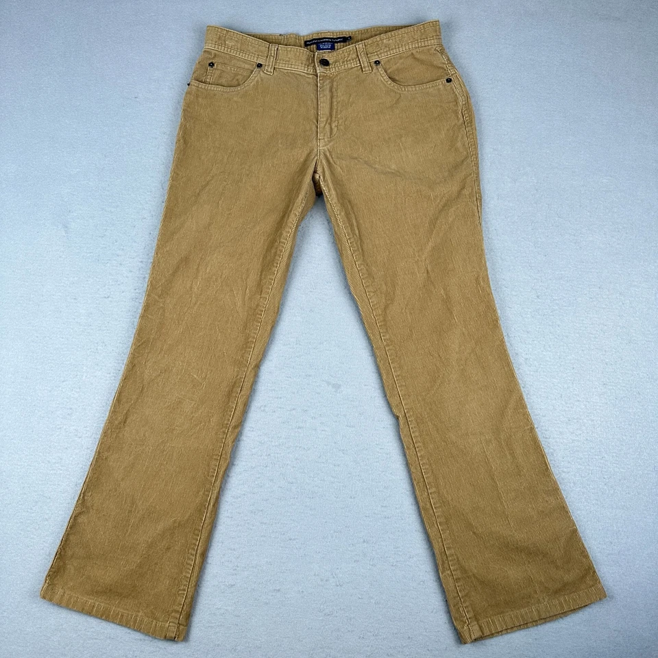 Vintage Ralph Lauren Corduroy Pants Womens 8 Tan Bootcut Flare Western Cords - Image 3 of 4