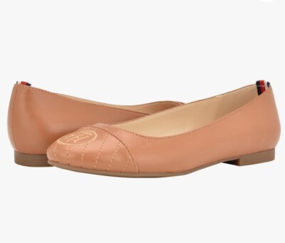 Tommy Hilfiger Womens Size M Flat Slip On Shoes Tan Brown With