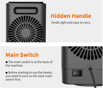 AUZKIN Oscillating Space Heater: Indoor Personal Heater, Electric