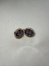 Antique, 14 Kt Amethyst, Dangling Earrings