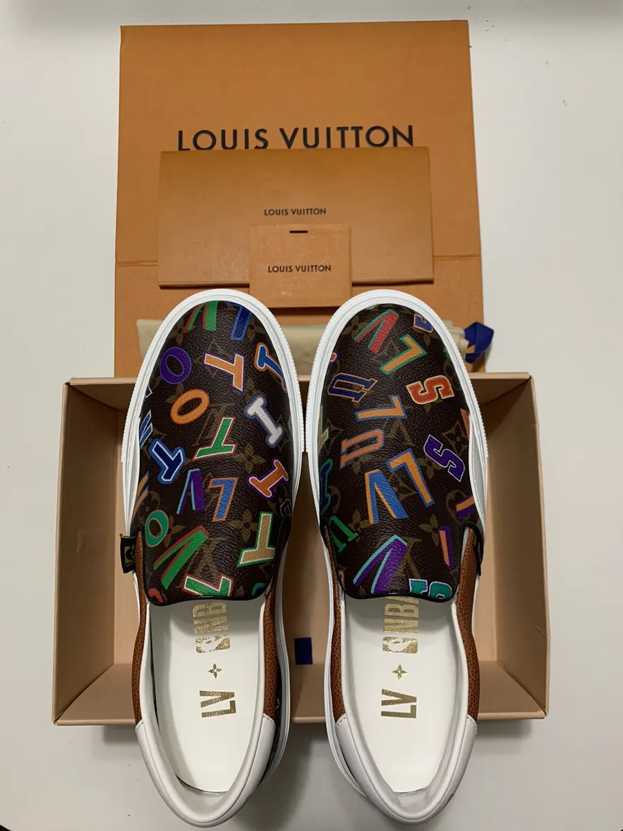Authentic Louis Vuitton x NBA Men's Ollie Slip On Sneakers 7 New In Box