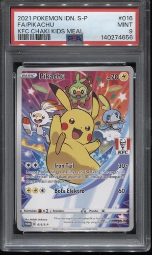Pikachu Full Art Promo 016/S-P PSA 9 KFC Stamped Exclusive Pokemon Card