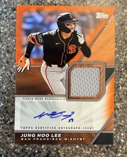JUNG HOO LEE 2026 TOPPS SERIES 1 MAJOR LEAGUE PATCH ORANGE AUTO /25 