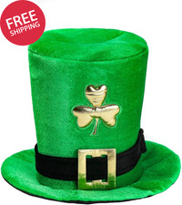 St.Patrick'S Day Accessories Irish Shamrock Top Hat Green Stovepipe Hat for Part