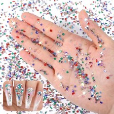 5000 Pcs Colorful Nail Rhinestones 3D Mini Flatback Bedazzling Nail Gems and ...