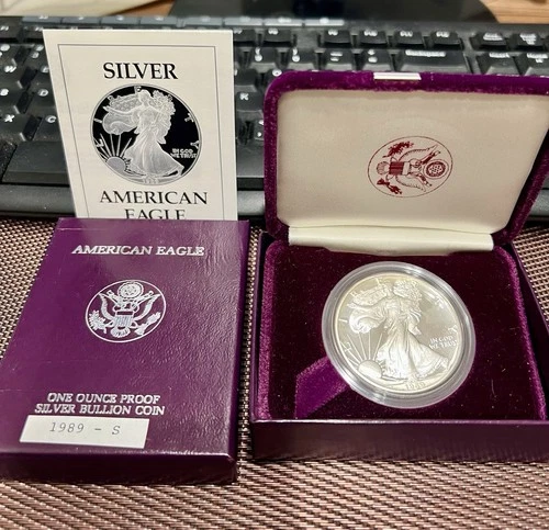 1989-S American Silver Eagle DMPL  PROOF 1 Oz Silver - Coin & Box & COA