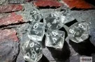WÃ¼rfelset Translucent Clear/white Polyhedral 7-Dice Set NEU/OVP