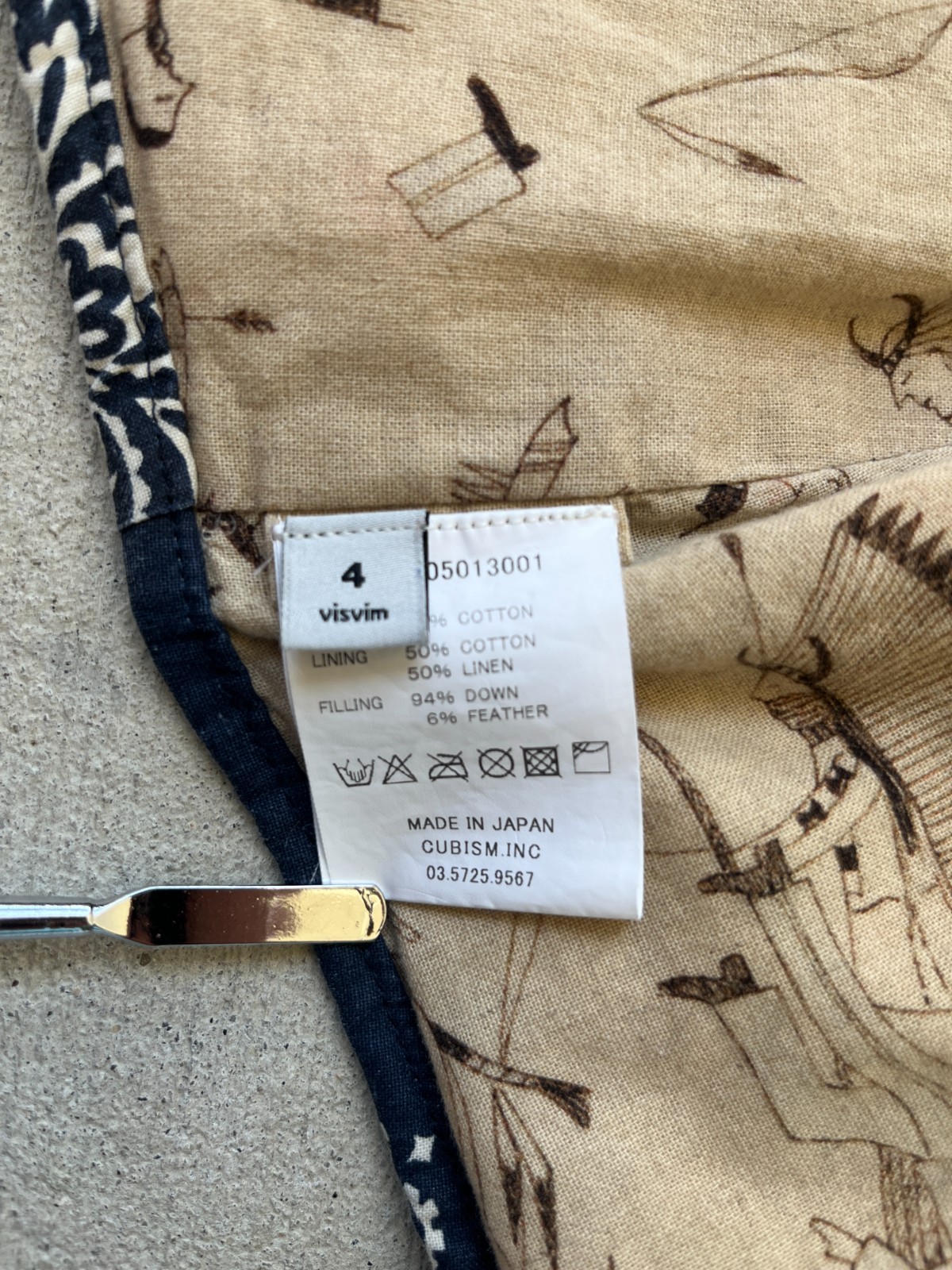 Visvim ICT Kerchief Down Jacket Blue Bandana Size… - image 12