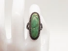 Vintage 1960s $400 7ct Natural Nevada Green Turquoise Sterling Silver Ring BIG