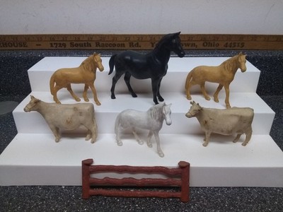 VINTAGE  MARX & other brands   WESTERN Animal FIGURES lot- FREE SHIP