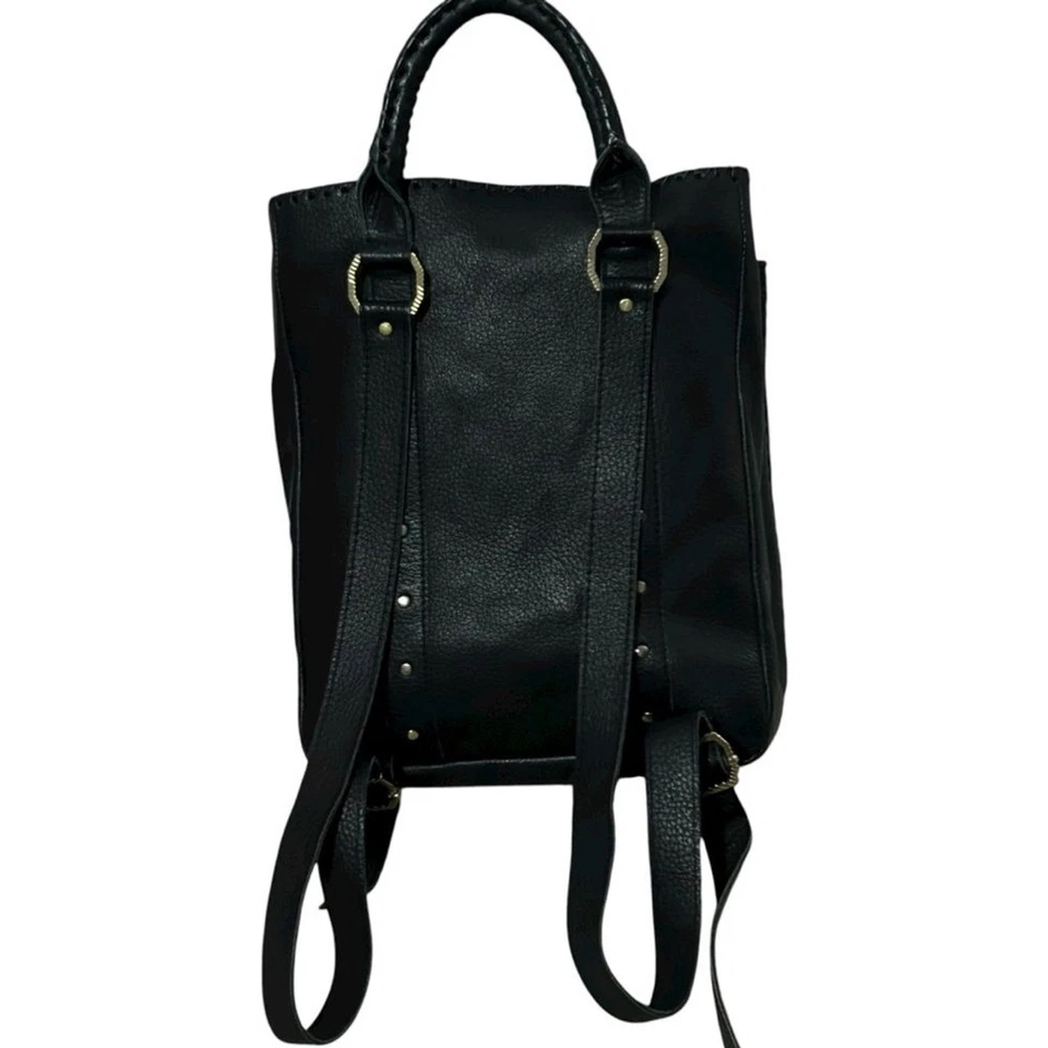 Espalda trasera con flecos tejidos de cuero negro CLEOBELLA Foto 4 de 4