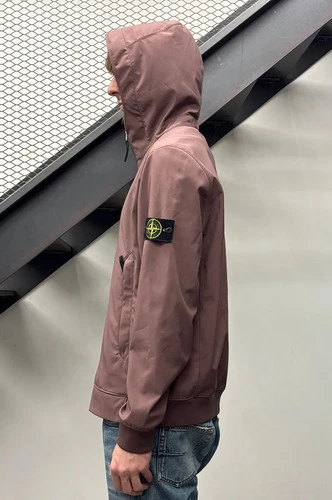 Stone Island Mauve Softshell Hooded Light Jacket (L) image 4