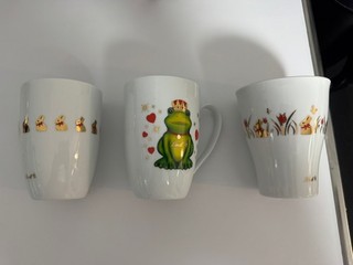 3 x Lindt Becher Tasse Mug Kaffeebecher Goldhase Froschkönig