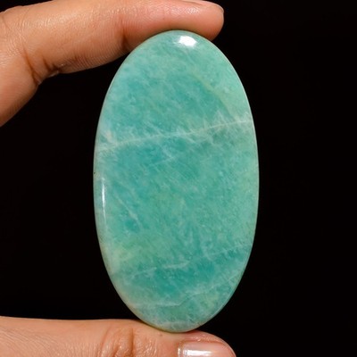 Natural Amazonite Oval Shape Cabochon Loose Gemstone 127.5 Ct 65X36X6mm GC-12491