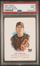 PSA 9 Tim Lincecum 2007 Topps Allen & Ginter #274 RC Rookie MLB GIANTS ICON Mint