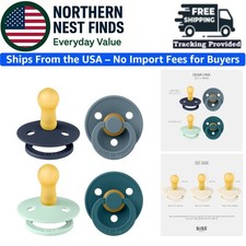 Comfortable Round Nipple Baby Pacifiers - 4 Pack in Vibrant Boy Colors, BPA Free