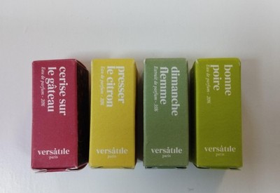 vielseitiges 4er Set Mini Eau de Parfum 1 ml Gute Birne, Sonntag Flamme etc /EBWI
