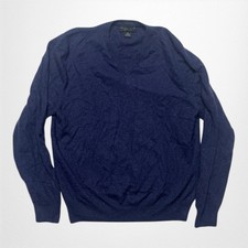 Bloomingdale  s The Men  s Store Cashmere V-Neck Sweater XL Navy Blue Classic