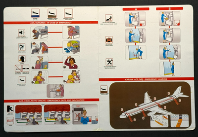 Turkish Airlines Airbus A321 Safety Card - Undated | eBay