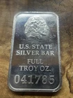 U.S. State Silver Bar, MAINE ME . 1oz .999 Silver. FULL TROY OZ 041785  #8612
