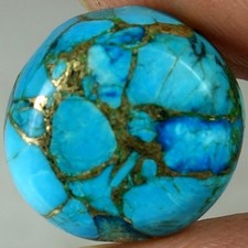 Natural Sky Blue Copper Turquoise Round Cabochon Gemstones 09.70Cts 14x 14x 05mm