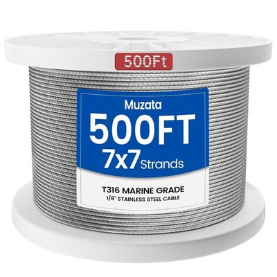 500 Ft 1/8'' Stainless Steel Cable Railing System Hardware T316 Stainless Steel W