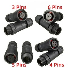 IP68 Waterproof Electrical Cable Wire 3/4/5/6 Pin Connector Outdoor Plug Socket