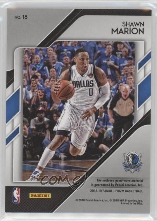 2018-19 Panini Prizm Sensational Swatches Shawn Marion #18 - Image 2 of 2