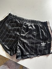 Adidas black nylon Sprinter Shorts Glanz Vintage Size L W/germany