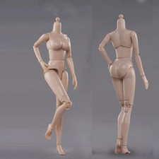 US 1/6 Big Bust Suntan Girl Joint Body For 12" Female Action Figure Model Doll