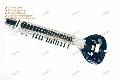 Musical String Electric Travel Sitar Best Quality Hand Painted Tun Wood