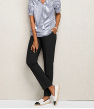 NWOT Talbots Hampshire Straight Ankle Trouser Dress Pants Womens 2 Petite Black