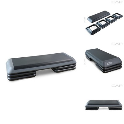 Cap Barbell Adjustable Aerobic Step Platform Exercise Step Gray Hhbais-001Gy